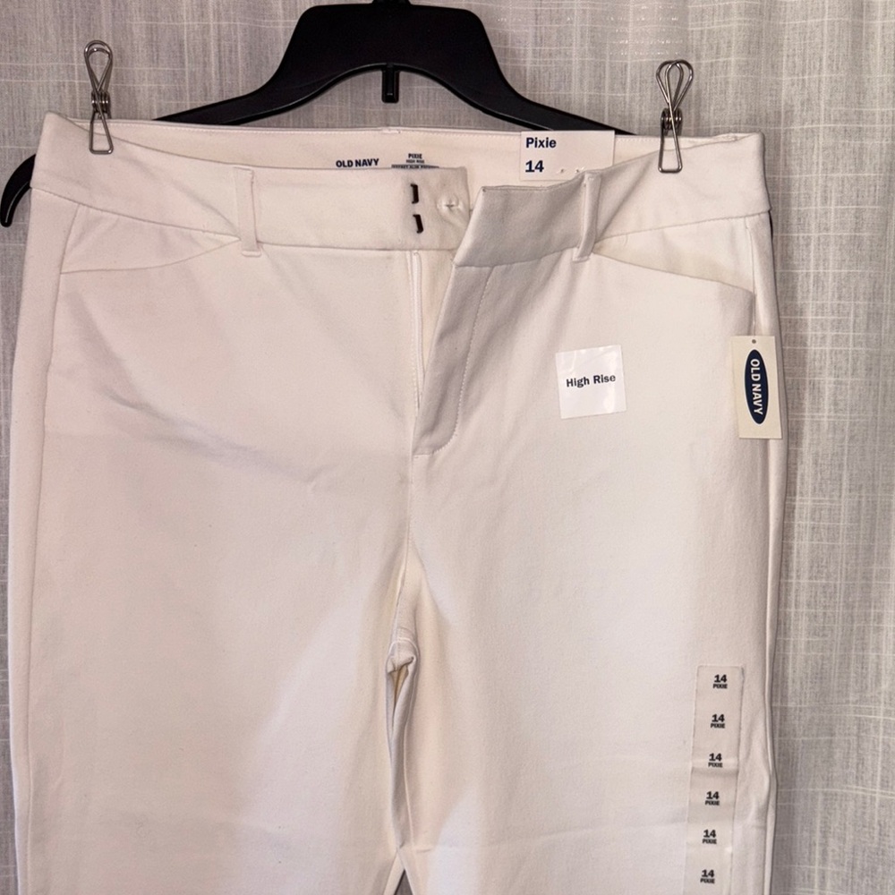 Old Navy White Straight Leg Pants Versatile Design
